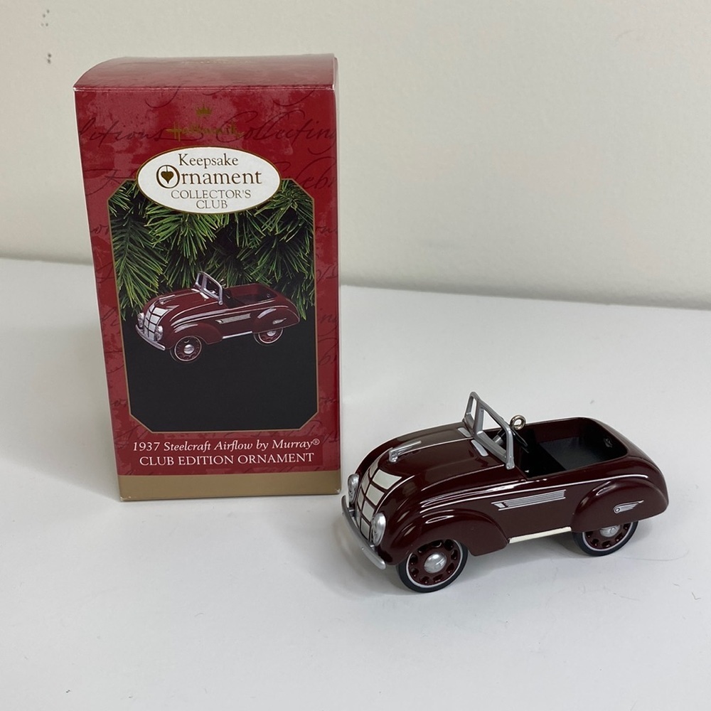 Vintage 1997 HALLMARK KEEPSAKE Christmas Ornament 1937 Steelcraft Airflow Murray